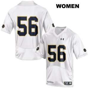 Notre Dame Fighting Irish Women's John Dirksen #56 White Under Armour No Name Authentic Stitched College NCAA Football Jersey RCN6499OH